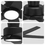 52 inch Ceiling Fans with Lights, Large Air Volume Ceiling Fans with Reversible Quiet DC Motor and Remote, 5X-W5[Unable ship on weekends, TK/TEMU only for pickup, only TX10643 warehouse supports GOFO] - Image 2
