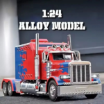 Semi Truck Toys for Boy Heavy Trucks,Metal Diecast Trucks Model Pull Back Cars with Light and Sound,Truck and Trailer Toys for Boys,Toy Trucks for Boys Age 4-8 - Image 4