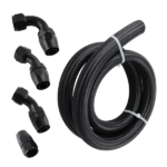 AN16 AN-16 Hose Fuel line rubber Nylon braided 5FT with 90 degree AN fittings 45 degree straight adapter - Image 3