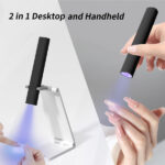 UV Light for Gel Nails, Mini U V LED Nail Lamp Handheld with Stand, Portable Nail Dryer Rechargeable USB Cordless for Fast Drying, Black - Image 6