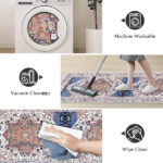 Boho Kitchen Rug Sets 4 Piece with Runner Non Slip Kitchen Rugs and Mats Washable Kitchen Mats for Floor Thick Kitchen Floor Mat Carpet Runner Rugs for Hallway Laundry Holiday Decor - Image 4