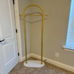 Clothing Rack, Golden Metal Freestanding Heavy Duty Clothes Rack with Marble Base, Multipurpose Garment Hanger for Bedroom, Hat, Scarf, Jacket - Image 3