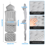 Full Body Bathtub Cushion with Detachable Lumbar Pillow, 4D Honeycomb Mesh Non-Slip Bath Mat with 192 Suction Cups, Machine Washable Soft Bath Pillow for Spa Soaking - Image 9