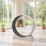 80*34*86CM, Off-white PP track connector assembly, circular design with gray carpet + 1 cat teaser stick, 15kg cat treadmill - Image 2