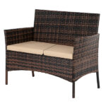 2pcs Arm Chairs 1pc Love Seat & Tempered Glass Coffee Table Rattan Sofa Set Brown Gradient SAME AS 45313116 - Image 30