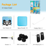 4-Layer 12-Grid 2-Hanging Rod Magic Cube Wardrobe, Plastic + Steel Wire Material with Animal Pattern, Pattern Door Blue Cabinet - Image 4
