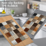 Three-piece kitchen rug set, non-slip and washable, abstract pattern kitchen hallway rug, soft and comfortable, suitable for sinks, floors, entrances, hallways and bathrooms. - Image 4