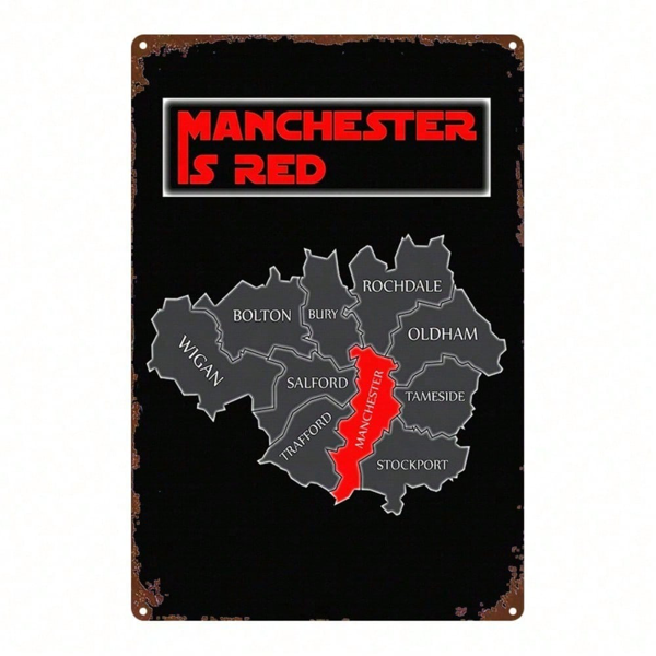 a1973da2-af9b-41b7-909e-2b0dec6c2212.png CIFbuy 1pc Manchester Is Red Map Metal Sign 8x12 Inch 2D Flat Printed Iron Square Wall Art For Home Bar Garage Club Restaurant Cafe Dec TikTok, TikTok, Square Self-pickup Logiopics - Image 1