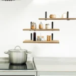 6 Pack Wall Floating Display Shelves Paulownia Wood Panels Rustproof Metal Brackets, Multi Space Organizer Unit Fit Kitchen Bedroom Bathroom Living Area Storage Needs,Multifunctional Floating Shelves 6-Tier - Image 3