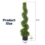 2pcs Green 115cm Spiral Boxwood PVC Artificial Tree - Image 3