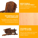 Folding Wooden Adirondack Lounger Chair with Natural Finish - Image 16