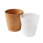 Rattan Bathroom Trash Can - Image 3