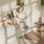 AirFrame Queen Bed Frame with adjustable Sliding Side Table, 8.7'' Cloud Upholstered Sponge Cushion, Easy Assembly (Off-White). - Image 11