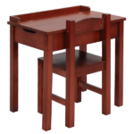 Flip Top Kids Table and Chair Set, Wood Activity Table Set with Storage Space for Arts Crafts, Dark Coffee - Image 6