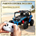Blue 12V Kids Ride On UTV Truck: Battery Powered Electric Vehicle with Rear Suspension & Remote Control for 3-5 Years Old - Image 4