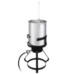 13*32inch Four-Piece Set, Black Round Iron Stove Frame, Silver Aluminum 30qt Turkey Pot 10qt Fish Pot, Gas Fryer - Image 10