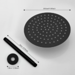 12" Matte Black Bathroom Luxury shower head,High Pressure Rain Shower Head, Ultra-Thin Showerhead 304 Stainless Steel - Image 4