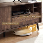 59" Rustic TV Stand for 65-inch TVs, Media Console with Cabinet, Drawer & 3 Open Shelves - Image 9