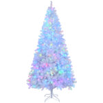 7 FT Pre-lit Artificial Christmas Tree, APP Controlled Xmas Tree Hinged Branches with 400 RGB Lights and 1150 Branch Tips, for Holiday Party Store Office Home, White - Image 2