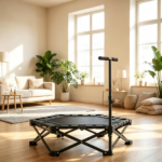 42 Inch Foldable Adult Rebounder Trampoline – Mini Trampoline with Adjustable Foam Handle, Indoor Outdoor Fitness - Image 5