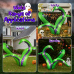 2 Pack Halloween Inflatable Octopus Tentacles Outdoor Decorations, Blow Up Hanging Decoration with Built-in LED Lights, Striking Window Decor for Halloween Party Outdoor Yard Garden Lawn Décor - Image 12