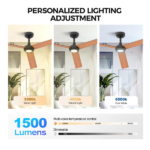 52 inch Modern Ceiling Fan with Lights,Remote Control, 3 Plywood Blades,6-Speed,Dimmable, Noiseless Reversible DC Motor,Indoor/Outdoor Ceiling Fan for Living Room Bedroom patio, 3D-X3[Unable ship on weekends, TK/TEMU only for pickup, only TX10643 warehouse supports GOFO] - Image 4
