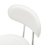 Round Shape Adjustable Salon Stool with Back and Line White - Image 2