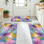 Three-piece kitchen rug set, non-slip and washable, abstract pattern kitchen hallway rug, soft and comfortable, suitable for sinks, floors, entrances, hallways and bathrooms. - Image 8