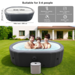 Hot Tub Inflatable Portable Oval Spa 2 Person Hot Tub with 180 Bubble Jets, Cover, Filter Cartridges, Pump - Image 3