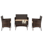 2pcs Arm Chairs 1pc Love Seat & Tempered Glass Coffee Table Rattan Sofa Set Brown Gradient SAME AS 45313116 - Image 22
