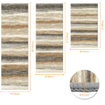 Three-piece kitchen rug set, non-slip and washable, abstract pattern kitchen hallway rug, soft and comfortable, suitable for sinks, floors, entrances, hallways and bathrooms. - Image 3