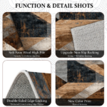 Three-piece kitchen rug set, non-slip and washable, abstract pattern kitchen hallway rug, soft and comfortable, suitable for sinks, floors, entrances, hallways and bathrooms. - Image 6
