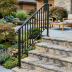 [Same Code 81504920 40310676]Artisasset Matte Black Outdoor 4 Level Iron Handrail - Image 26