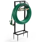 Garden Hose Holder, Water Hose Holder Stand with Storage Basket, Heavy Duty Freestanding Garden Hose Hanger Storage Rack with 4 Spikes for Outside Yard Lawn Farm, Bronze - Image 27
