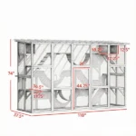 Orange Catio Window Box – Outdoor Playground Enclosure for Multiple Cats, Complete with Shelves and Bridges - Image 3