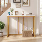 39" Console Table with Built-in Charging Station, Narrow Entryway Table with USB & Type-C Ports - Image 9