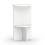 2-Tier Modern White Side End Table Engineered Wood Accent Nightstand with Open Storage Shelf Anti-Scratch Foot Pads for Sofa Bedroom Living Room Office - Image 2