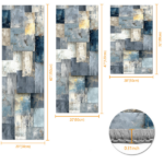 Three-piece kitchen rug set, non-slip and washable, abstract pattern kitchen hallway rug, soft and comfortable, suitable for sinks, floors, entrances, hallways and bathrooms. - Image 3