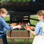 44*27*7cm Portable Square Charcoal Grill Black - Image 12