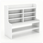 6-Tier Wooden Desktop Organizer, Adjustable Removable Shelves Craft Storage Rack with Anti-Fall Baffles for Pens Washi Tapes Stickers - Image 4