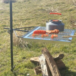 Rotating Campfire Grill,Fire Pit Grill,Heavy Duty Steel Grill,360° Adjustable Open Fire Outdoor Cooking Equipment,Portable Camping Fire Grill for Camping Outdoor Barbecue - Image 7