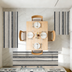 Three-piece kitchen rug set, non-slip and washable, abstract pattern kitchen hallway rug, soft and comfortable, suitable for sinks, floors, entrances, hallways and bathrooms. - Image 12