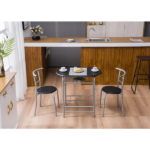 Same Code 67657426 PVC Breakfast Table (One Table and Two Chairs) Black - Image 26