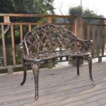 38.5" Cast Aluminum Outdoor Courtyard Decoration Park Leisure Rose Chair SAME AS 05671529 - Image 6