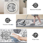 Boho Kitchen Rug Sets 4 Piece with Runner Non Slip Kitchen Rugs and Mats Washable Kitchen Mats for Floor Thick Kitchen Floor Mat Carpet Runner Rugs for Hallway Laundry Holiday Decor - Image 2