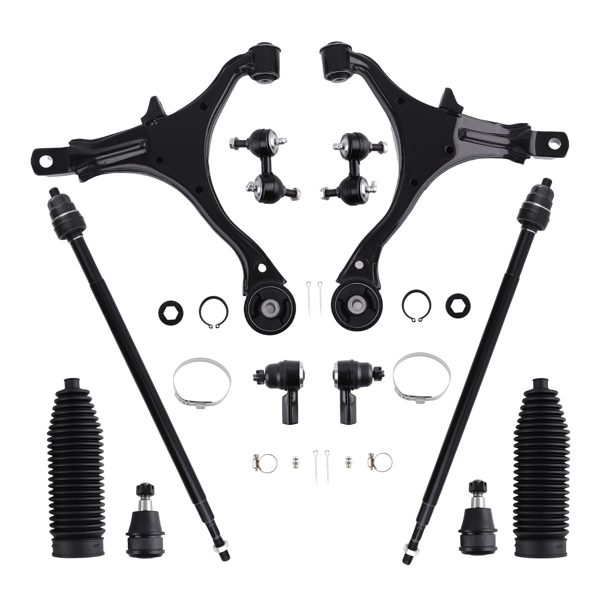 12x Front Suspension Lower Control Arms Tie Rods Kit fit for Honda CR-V 2002-2004