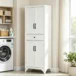 67" White 4-Door Kitchen Pantry – with Drawer and Adjustable Shelves, Large-Capacity Storage Cabinet