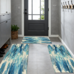 Three-piece kitchen rug set, non-slip and washable, abstract pattern kitchen hallway rug, soft and comfortable, suitable for sinks, floors, entrances, hallways and bathrooms. - Image 12