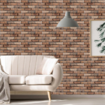 10 pcs 3D Wall Brick Self Adhesive Removable Wallpaper 11.8 x 11.8 Inch Wallpaper Brick Breakaway Wall Decals Vintage Faux Brick Wallpaper Brown for Fireplace Kitchen Backsplash - Image 4