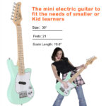 Do Not Sell on Amazon 30in Maple Fingerboard Mini Electric Guitar Kit with 5W Amplifier Bag String Shoulder Strap Plectrum Cord Wrench Tool Light Green - Image 6
